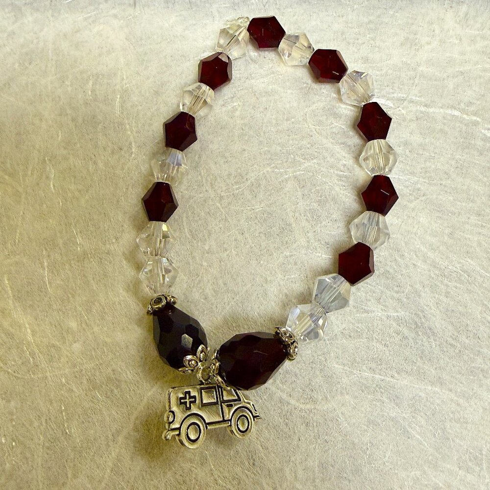 🦚 10 for $10 🦚 Ambulance Beaded Bracelet